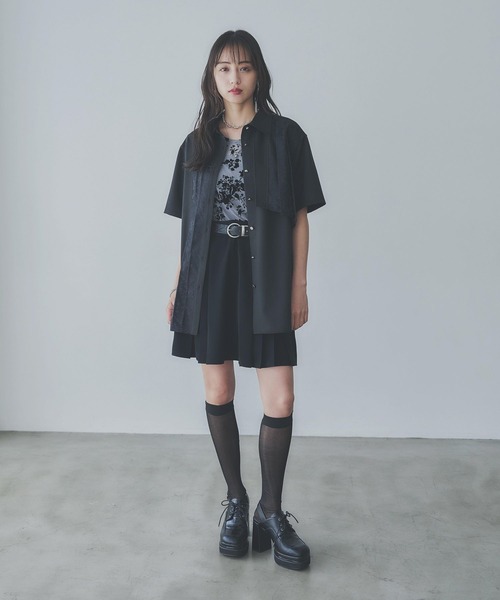 HARE tシャツ 2WAYフラワーフロッキーUネックT(HARE