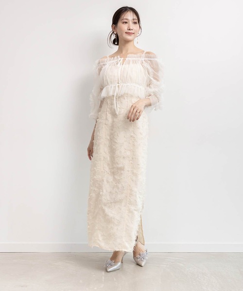 RANDA（ランダ） ワンピース チュールブラウスセットキャミワンピース