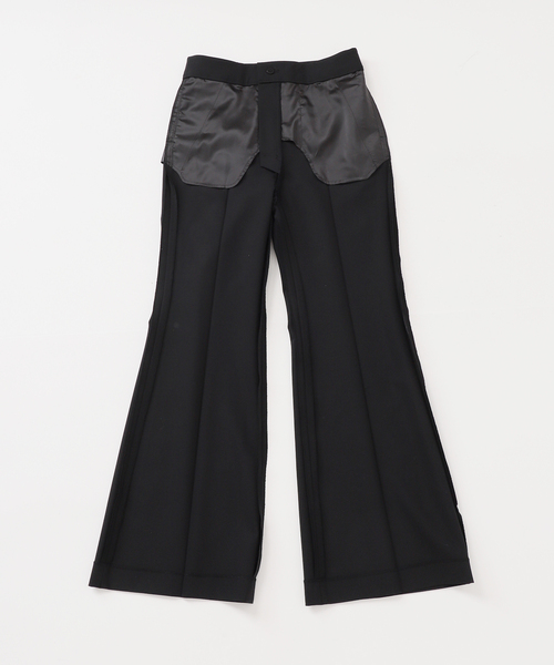 NOBLE（ノーブル） スラックス パンツ ハイストレッチナローフレア