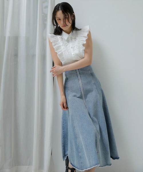 AND COUTURE（アンドクチュール） デニムスカート センターZIPデニム