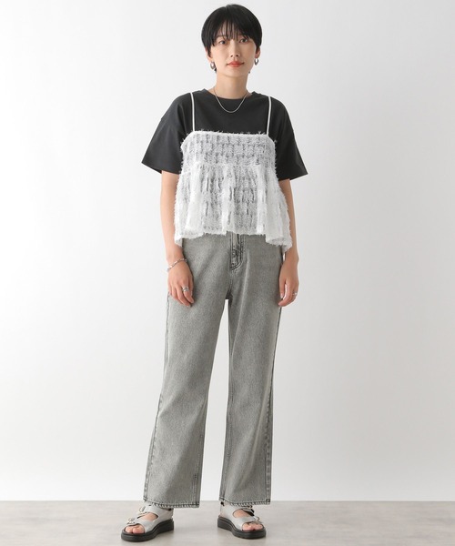 「LEPSIM」 加工デニムパンツ LARGE ライトブルー レディース