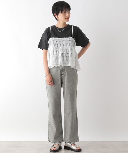 「LEPSIM」 加工デニムパンツ LARGE ライトブルー レディース