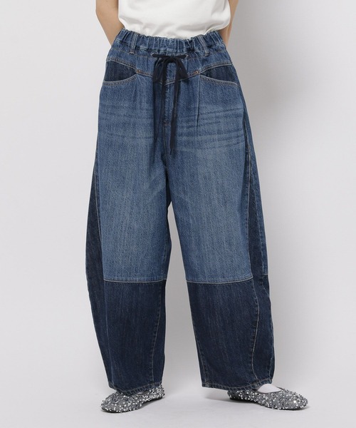 「niko and...」 加工デニムパンツ MEDIUM ブラック レディース