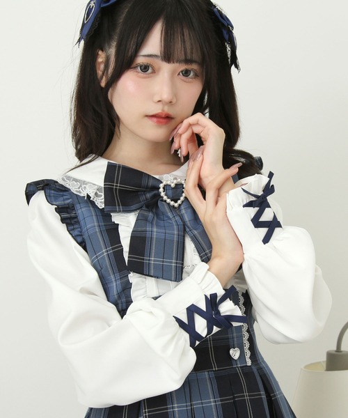 DearMyLove ワンピース ドッキング風フリルハートリボンワンピース