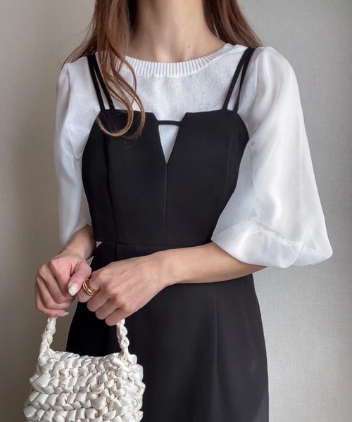 「FILLOU」 半袖ニット MEDIUM グレイッシュベージュ レディース_画像4