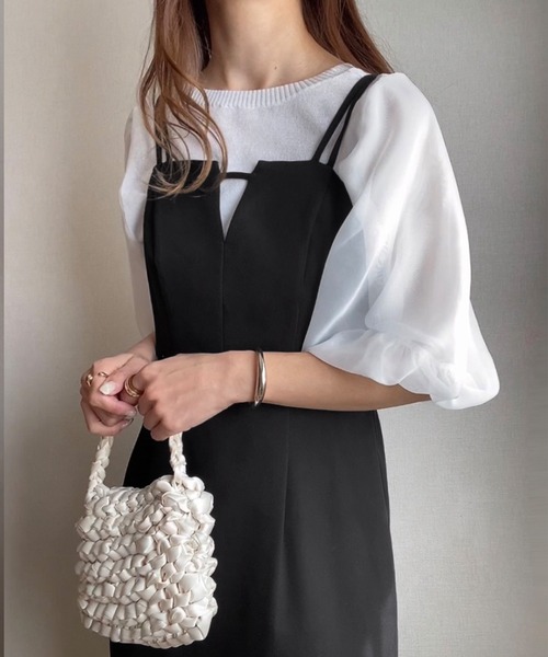 「FILLOU」 半袖ニット MEDIUM グレイッシュベージュ レディース_画像5