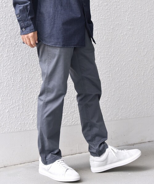 SHIPS any チノパン any:「洗濯機可能」フェードカラー ストレッチ