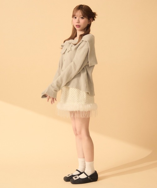 TITTY＆CO.（ティティーアンドコー） スカート ファー付きドット柄ミニ