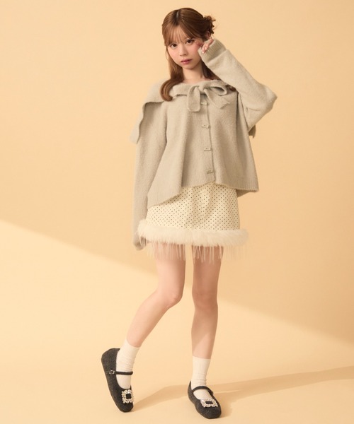 TITTY＆CO.（ティティーアンドコー） スカート ファー付きドット柄ミニ