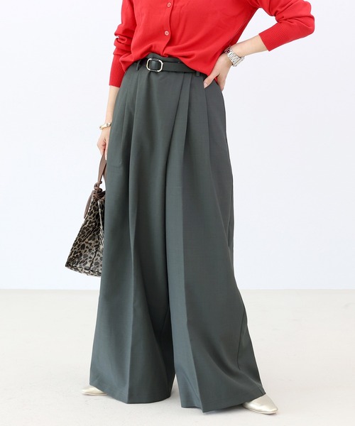 ▼ アリエッタページ△ Aletta vita パンツ エステルツイルツータックワイドパンツ レディース