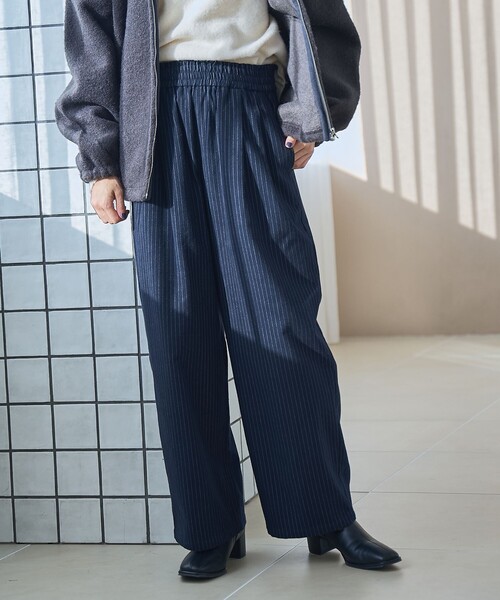 Cornier コルニエ　掠れストライプ柄 スラックス S Sorriso（ソリッソ）の「ストライプ スラックス（スラックス）」 - WEAR