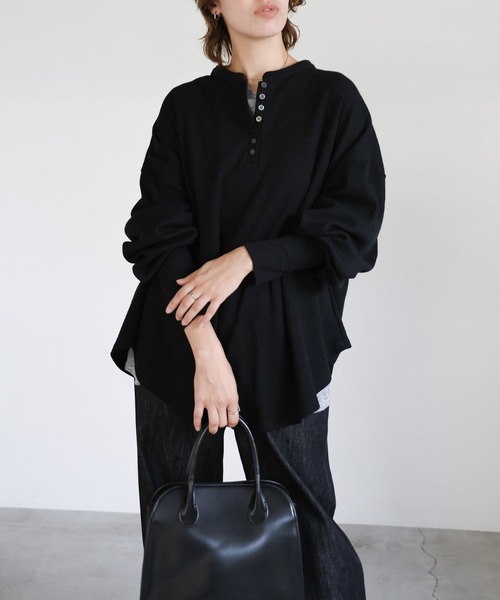 サーマルデザインカットソー♡ブラック サーマル クルーネック（Tシャツ/カットソー）｜BEAMS（ビームス）の