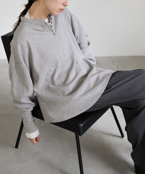 select MOCA（セレクトモカ） tシャツ サーマルヘンリーネックビッグ
