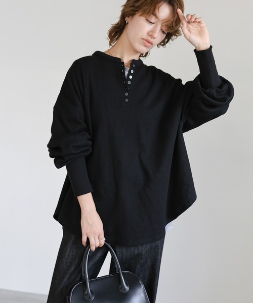 select MOCA（セレクトモカ） tシャツ サーマルヘンリーネックビッグ