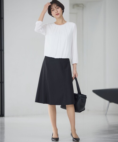 新品未使用 23区 23SS 大きいサイズ ファインネスウール フレア スカート 23区（ニジュウサンク） スカート ファインネスウール フレア スカート