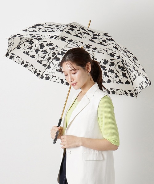 FURLA（フルラ） 傘 長傘 雨傘 UVカット ”カメリア” レディース