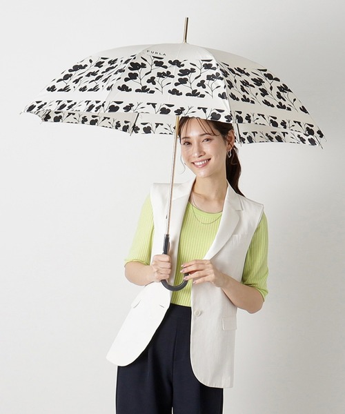 FURLA（フルラ） 傘 長傘 雨傘 UVカット ”カメリア” レディース