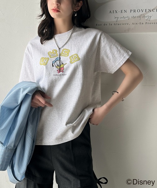 「classicalelf」 半袖Tシャツ「Disneyコラボ」 MEDIUM グレー レディース_画像2