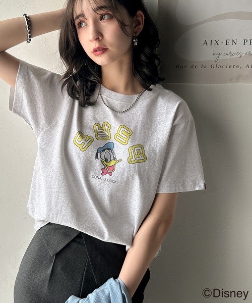 「classicalelf」 半袖Tシャツ「Disneyコラボ」 MEDIUM グレー レディース_画像3