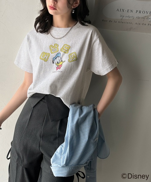 「classicalelf」 半袖Tシャツ「Disneyコラボ」 MEDIUM グレー レディース_画像4