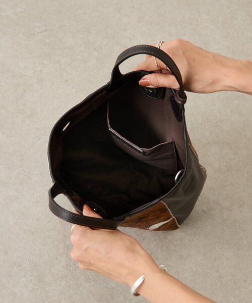 【美品】MARCO MASI　ハラコレザー　2wayショルダーバッグ ブラウン BEARDSLEY（ビアズリー） トートバッグ 「MARCO MASI」ハラコトート