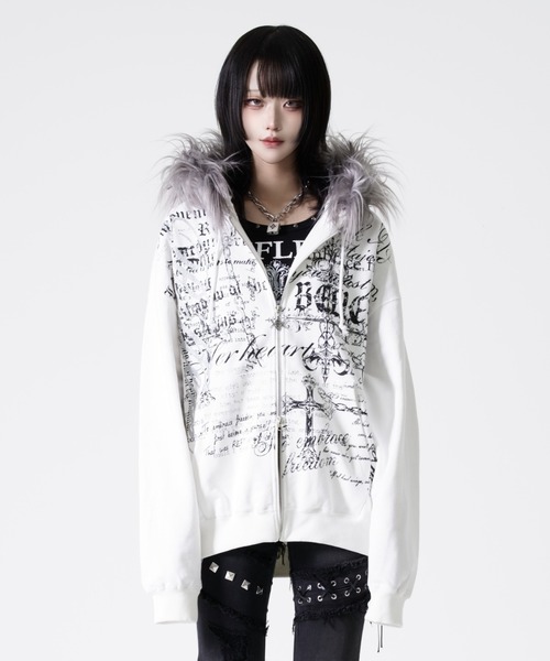 REFLEM（レフレム） パーカー 「REFLEM/レフレム」ファー付きタイポZIP