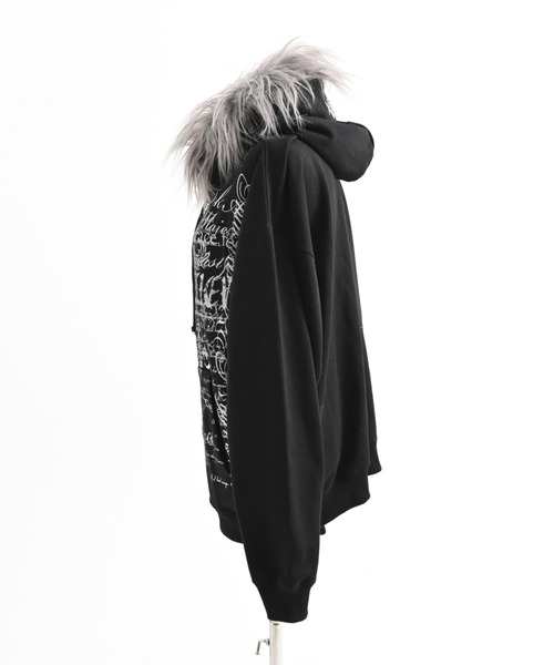 『REFLEM/レフレム』ファー付きタイポZIPフーディー/ジップパーカー REFLEM/レフレム』ファー付きタイポZIPフーディー/ジップパーカー