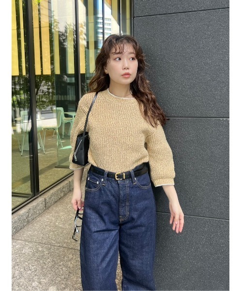「MIESROHE」 半袖ニット ONE SIZE ピンク レディース_画像3