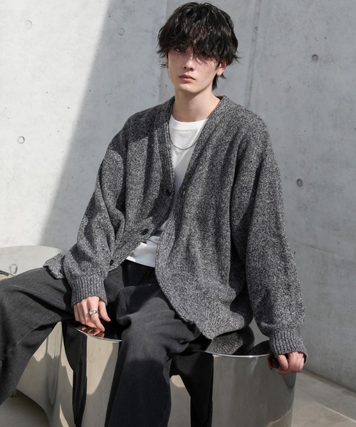 「ASTRONOMY」 ニットカーディガン L ブルー メンズ_画像2