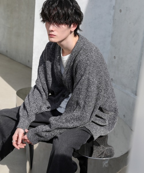 「ASTRONOMY」 ニットカーディガン L ブルー メンズ_画像3