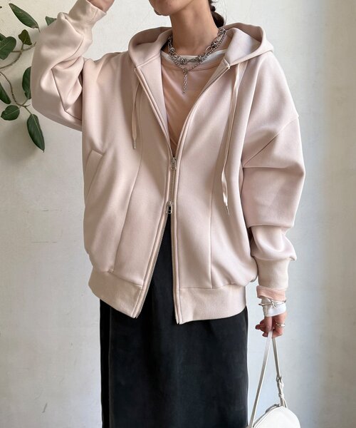 DouDou（ドゥドゥ） tシャツ ボンディングジップフーディー レディース