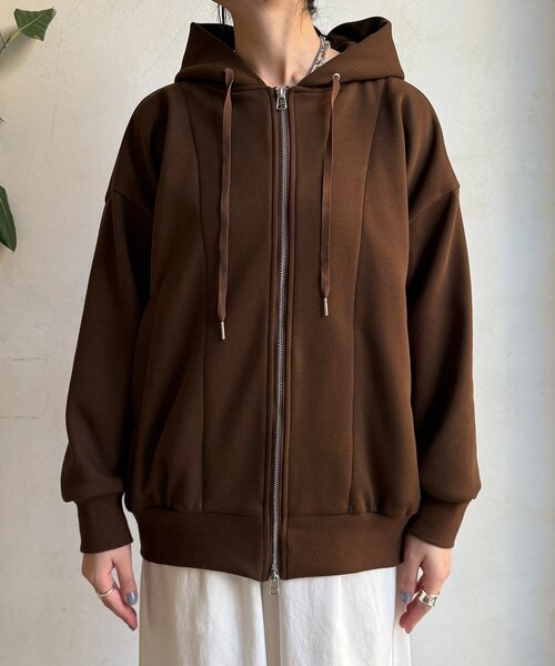 DouDou（ドゥドゥ） tシャツ ボンディングジップフーディー レディース