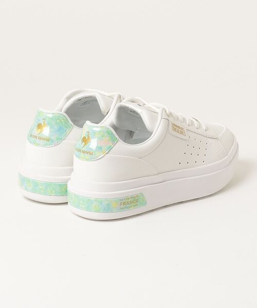 「le coq sportif」 ローカットスニーカー 25.0cm ホワイト×グリーン レディース_画像2