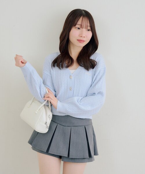 ANOTHER BRANCH OLIVE des OLIVE カーディガン アソートボタンケーブル ANOTHER BRANCH OLIVE des OLIVE カーディガン アソートボタンケーブル