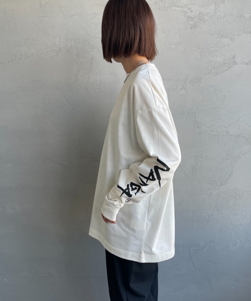 NANGA（ナンガ） tシャツ 袖プリント ロングスリーブTシャツ