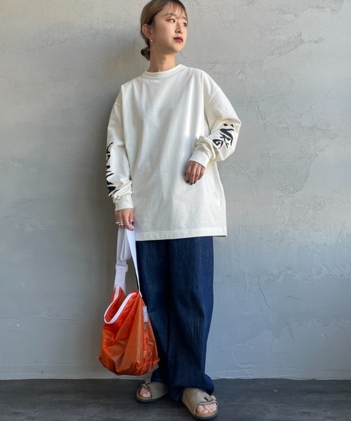 NANGA（ナンガ） tシャツ 袖プリント ロングスリーブTシャツ