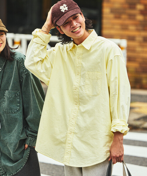 「NAUTICA」 長袖シャツ MEDIUM イエロー メンズ