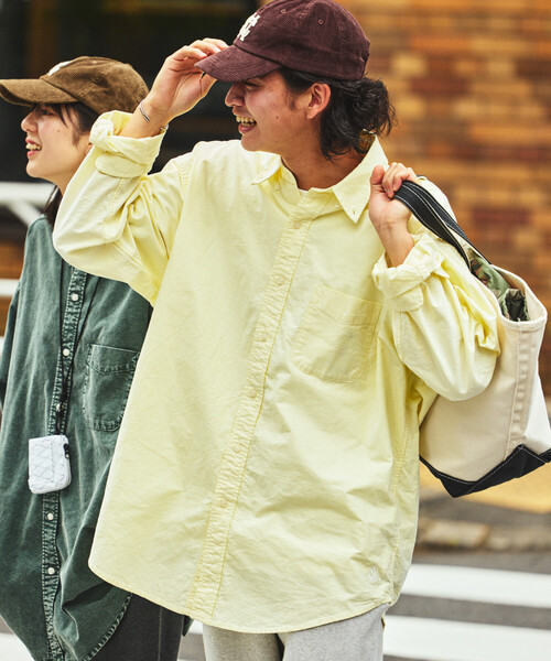 「NAUTICA」 長袖シャツ MEDIUM イエロー メンズ