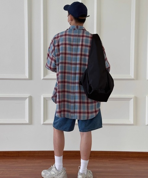 「MGV」 長袖ネルシャツ LARGE ブラック メンズ_画像8