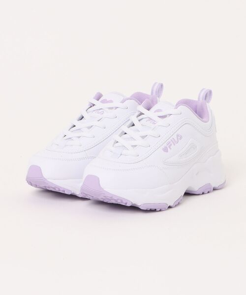 き*み様 【新品】FILA 厚底スニーカー ホワイト/パープル FILA（フィラ） スニーカー 19-23 DISTRACER HEART KD ディス