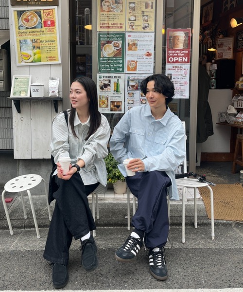 「BROKEN BASE」 長袖シャツ LARGE ブルー メンズ_画像3