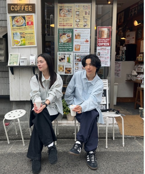 「BROKEN BASE」 長袖シャツ LARGE ブルー メンズ_画像4