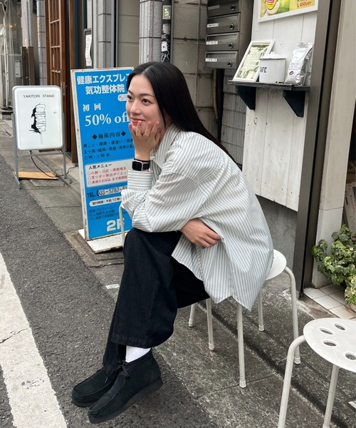 「BROKEN BASE」 長袖シャツ LARGE ブルー メンズ_画像5
