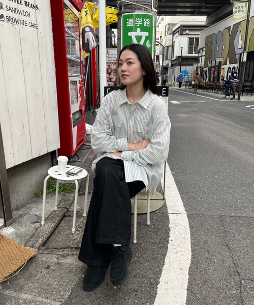「BROKEN BASE」 長袖シャツ LARGE ブルー メンズ_画像7