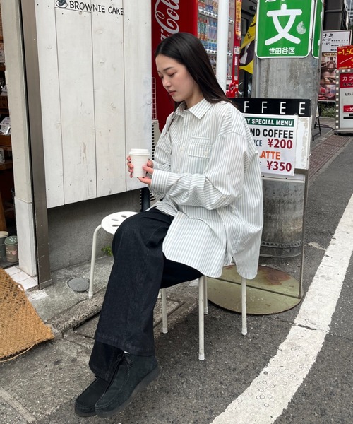 「BROKEN BASE」 長袖シャツ LARGE ブルー メンズ_画像8