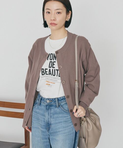 「AMERICAN HOLIC」 ニットカーディガン L ライトブルー レディース_画像2
