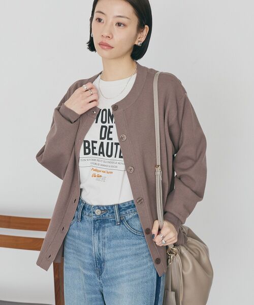 「AMERICAN HOLIC」 ニットカーディガン L ライトブルー レディース_画像3