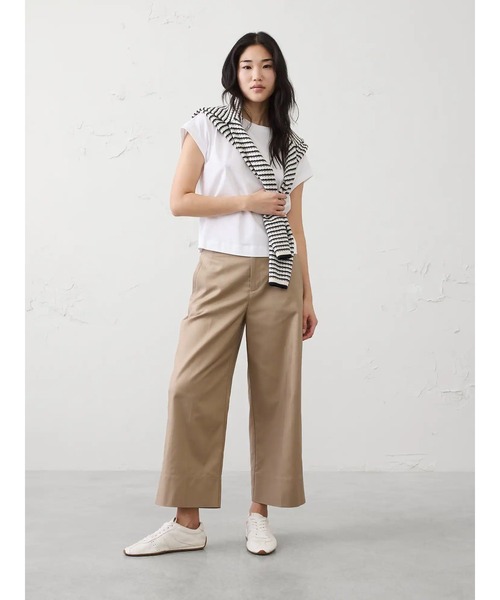 パンツ BANANA REPUBLIC FACTORY STORE　　ワイドレッグ ハイライズ クロップド パンツ レディースの画像