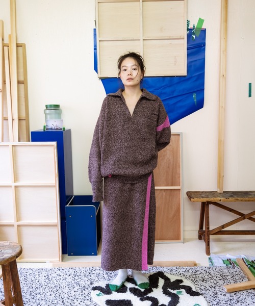 「PAMM」 ニットスカート フリー ピンク レディース_画像8