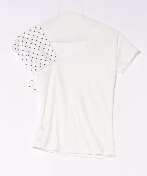 tシャツ ドットリボンワンショルダートップス レディース : ZOZOTOWN